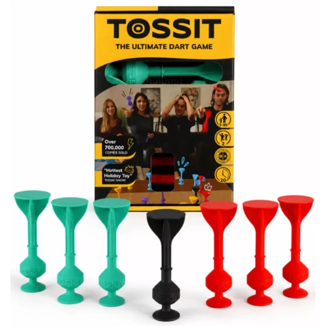 Tossit Starter Pack piros-türkiz szilikon tapadókorongos darts társasjáték